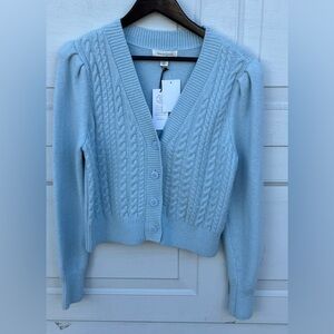 Women's Treasure & Bond blue knit Cardigan crop sweater small